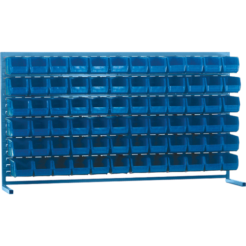Louvered Rack with Bins, 72 Bins, 72" W x 15" D x 40" H Chandler Sales