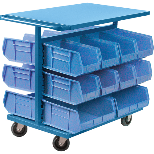 Chariot &agrave; bacs avec bacs, &agrave; deux c&ocirc;t&eacute;s, 20 bacs, 24" la x 38-1/2" p x 36-1/2" h Chandler Sales