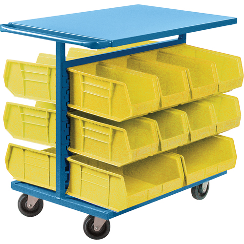 Bin Cart with Bins, Double-sided, 20 bins, 24" W x 38-1/2" D x 36-1/2" H Chandler Sales