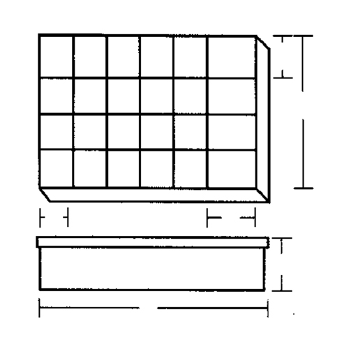 Compartment Case, Plastic, 24 Slots, 18-1/2" W x 13" D x 3" H, Grey Chandler Sales