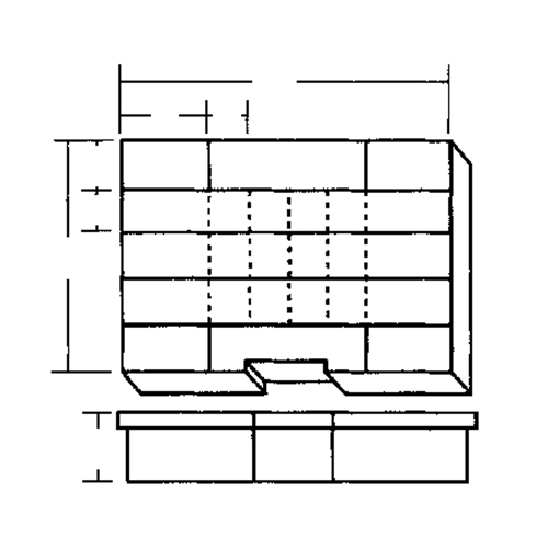 Boîte &agrave; compartiments, Plastique, 24 compartiments, 15-1/2" la x 11-3/4" p, 2-1/2" h, Gris Chandler Sales