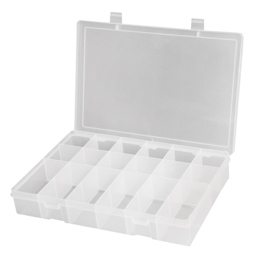 Boîtes &agrave; compartiments compactes en polypropyl&egrave;ne, 11" la x 6-3/4" p x 1-3/4" h, 18 compartiments Chandler Sales