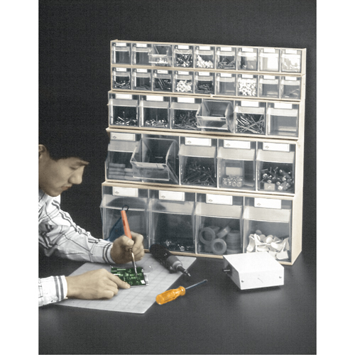 Tip-Out Bins Modular Storage System, 23-5/8" W x 2-1/2" D x 3-1/8" H, 9 Drawers Chandler Sales