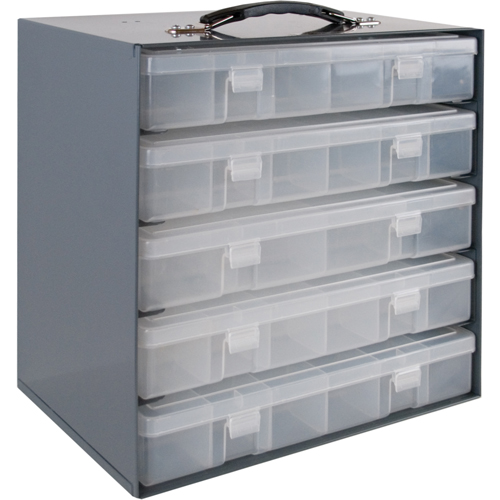 Compartment Box Cabinets, Steel, 5 Slots, 11-1/4" W x 6-3/4" D x 10-3/4" H, Grey Chandler Sales
