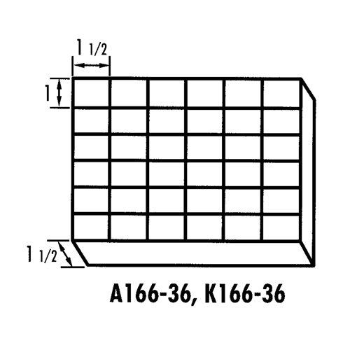 Boîte &agrave; compartiments K-Resin, Plastique, 36 compartiments, 6-9/16" la x 9-5/8" p, 1-1/2" h, Transparent Chandler Sales