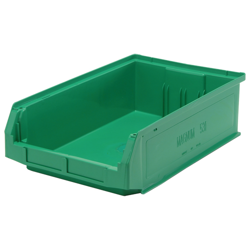 Giant Stacking Containers, 12.375" W x 19.75" D x 5.875" H, Green Chandler Sales