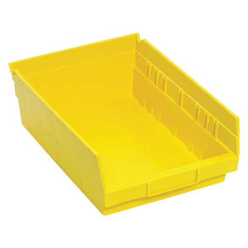 Shelf Bins, 8-3/8" W x 4" H x 11-5/8" D, Yellow, 30 lbs. Capacity Chandler Sales