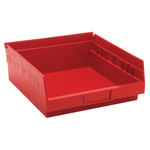 Bacs de rangement pour tablettes, 11-1/8" la x 4" H x 11-5/8" p, Rouge, Capacit&eacute; 30 lb Chandler Sales