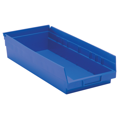 Bacs de rangement pour tablettes, 8-3/8" la x 4" H x 17-7/8" p, Bleu, Capacit&eacute; 40 lb Chandler Sales