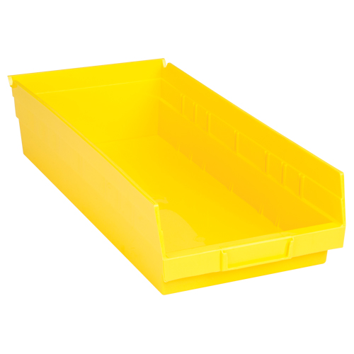 Bacs de rangement pour tablettes, 8-3/8" la x 4" H x 17-7/8" p, Jaune, Capacit&eacute; 40 lb Chandler Sales
