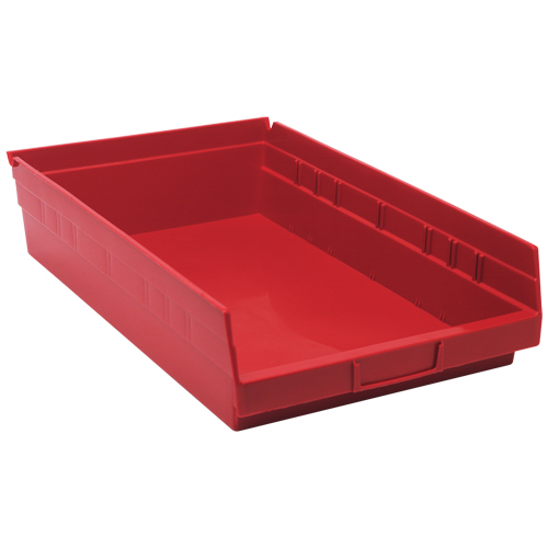 Bacs de rangement pour tablettes, 11-1/8" la x 4" H x 17-7/8" p, Rouge, Capacit&eacute; 40 lb Chandler Sales