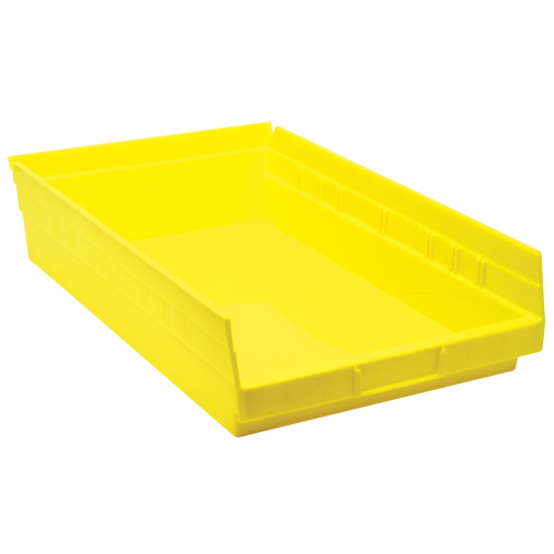 Bacs de rangement pour tablettes, 11-1/8" la x 4" H x 17-7/8" p, Jaune, Capacit&eacute; 40 lb Chandler Sales
