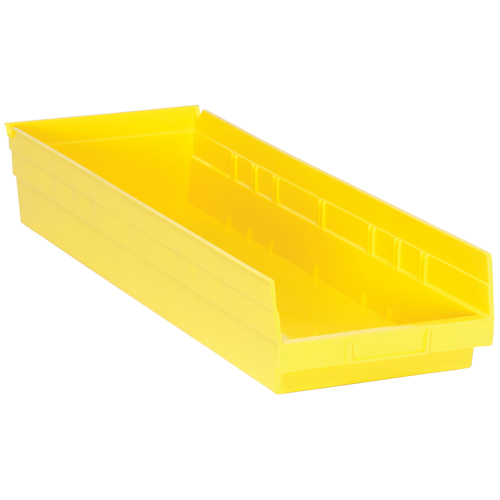 Bacs de rangement pour tablettes, 8-3/8" la x 4" H x 23-5/8" p, Jaune, Capacit&eacute; 50 lb Chandler Sales
