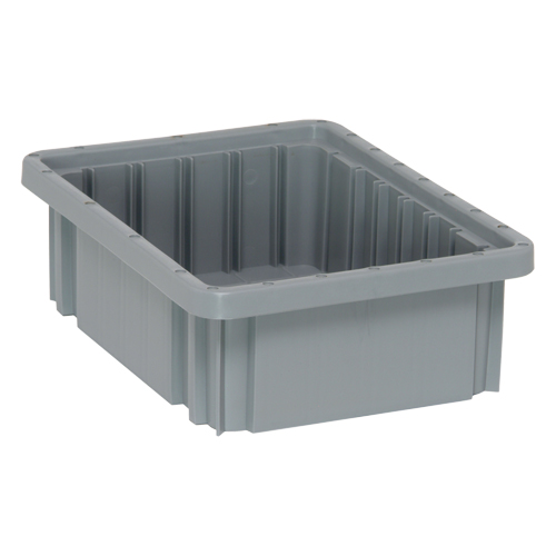 Contenants Divider Box, Plastique, 10,9" la x 8,3" p x 3,5" h, Gris Chandler Sales