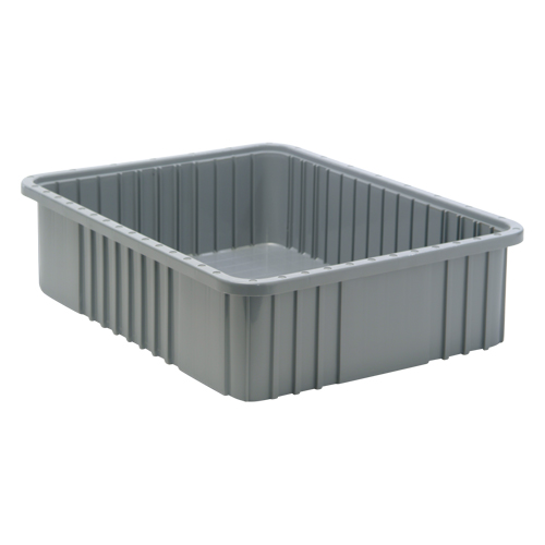 Divider Box&reg; Containers, Plastic, 22.5" W x 17.5" D x 6" H, Grey Chandler Sales