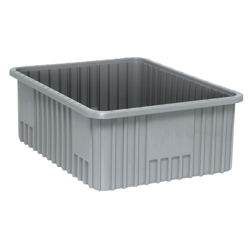 Contenants Divider Box, Plastique, 22,5" la x 17,5" p x 8" h, Gris Chandler Sales