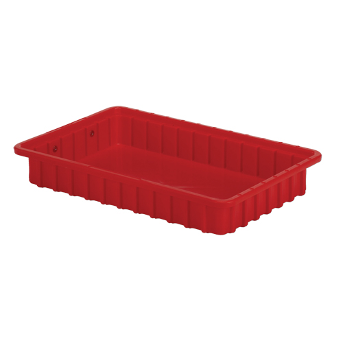 Divider Box&reg; Containers, Polyethylene, 16.5" W x 10.9" D x 2.5" H, Red Chandler Sales
