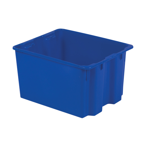 Contenants Stack-N-Nest Polylewton, 12" x 21" x 17", Bleu Chandler Sales