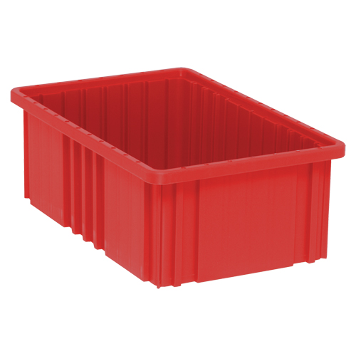 Contenants Divider Box, Plastique, 16,5" la x 10,9" p x 6" h, Rouge Chandler Sales