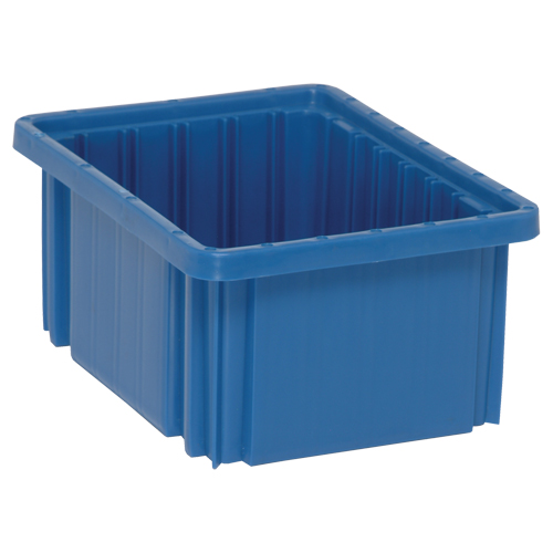 Divider Box&reg; Containers, Plastic, 10.9" W x 8.3" D x 5" H, Blue Chandler Sales