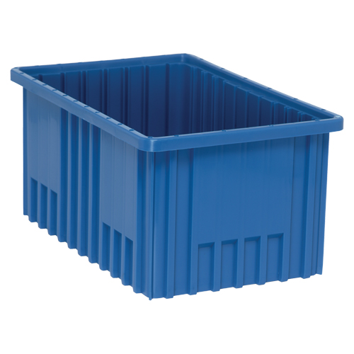 Divider Box&reg; Containers, Plastic, 16.5" W x 10.9" D x 8" H, Blue Chandler Sales