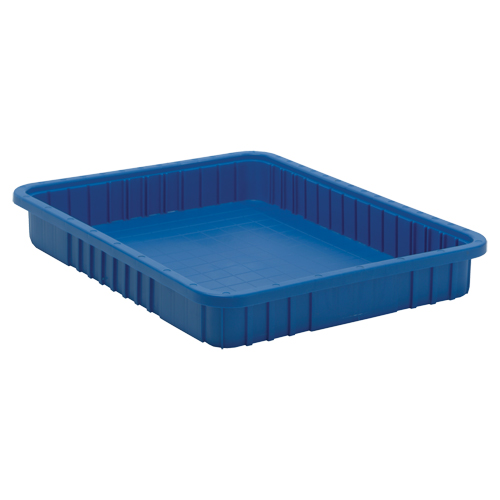 Contenants Divider Box, Plastique, 22,5" la x 17,5" p x 3" h, Bleu Chandler Sales