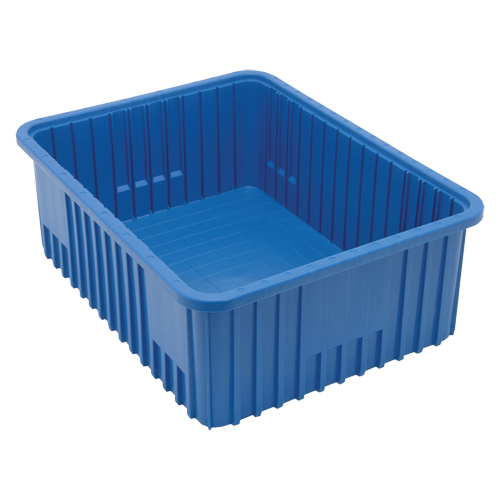 Contenants Divider Box, Plastique, 22,5" la x 17,5" p x 8" h, Bleu Chandler Sales
