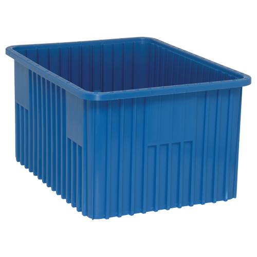 Divider Box&reg; Containers, Plastic, 22.5" W x 17.5" D x 12" H, Blue Chandler Sales