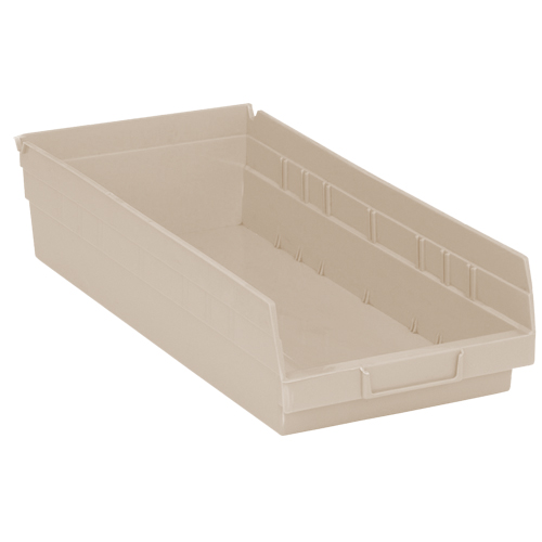 Economy Shelf Bin, 8-3/8" W x 4" H x 17-7/8" D, Ivory Chandler Sales