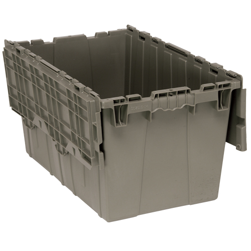 Bac de distribution avec couvercle &agrave; charni&egrave;res, 16-1/4" x 25-3/8" x 14-1/8", Gris Chandler Sales
