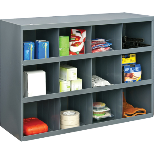 Armoires pour bacs de rangement, Acier, 12 tiroirs, 33-3/4" x 12" x 23-7/8", Gris Chandler Sales