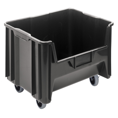 Bac g&eacute;ant mobile empilable, 12-7/16" ha x 19-7/8" la x 15-1/4" p, Capacit&eacute; de 250 lb, Noir Chandler Sales