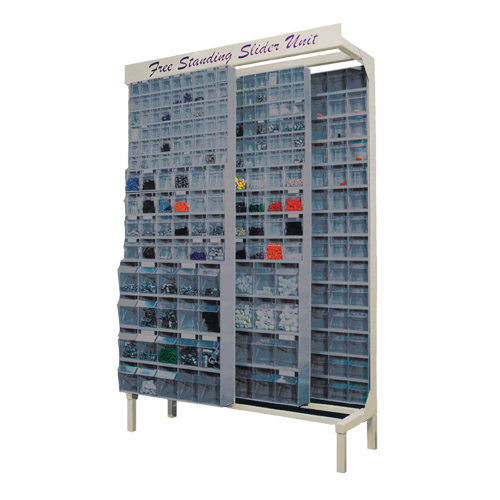 Free-Standing Tip-Out Bins Slider System, 48" W x 18" D x 77" H, 112 Drawers Chandler Sales