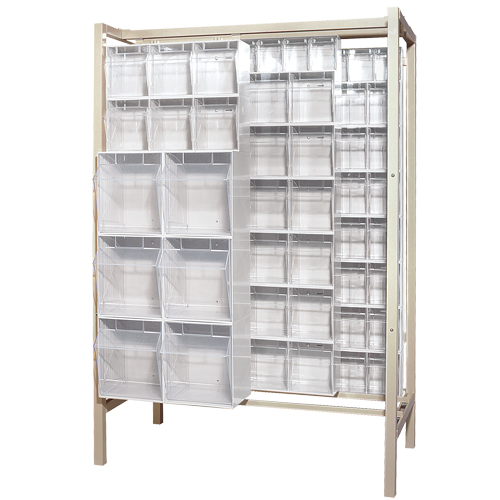 Free-Standing Tip-Out Bins Slider System, 51-1/4" W x 26" D x 77" H, 101 Drawers Chandler Sales