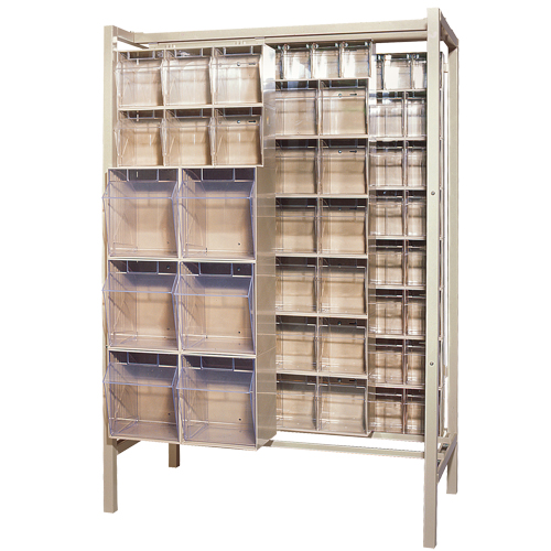 Free-Standing Tip-Out Bins Slider System, 51-1/4" W x 26" D x 77" H, 101 Drawers Chandler Sales