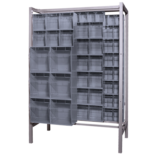 Free-Standing Tip-Out Bins Slider System, 51-1/4" W x 26" D x 77" H, 101 Drawers Chandler Sales