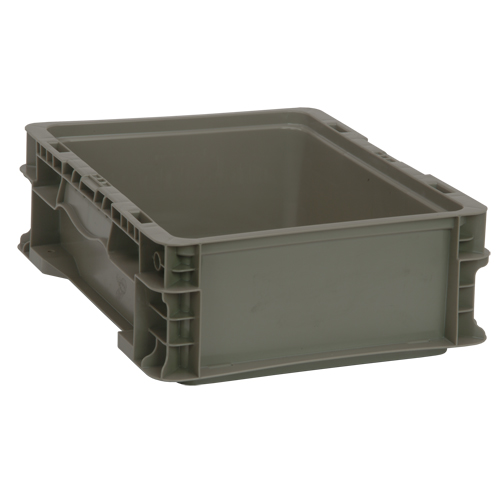 Collapsible Stacking Container, 15" W x 12" D x 5" H, Grey Chandler Sales