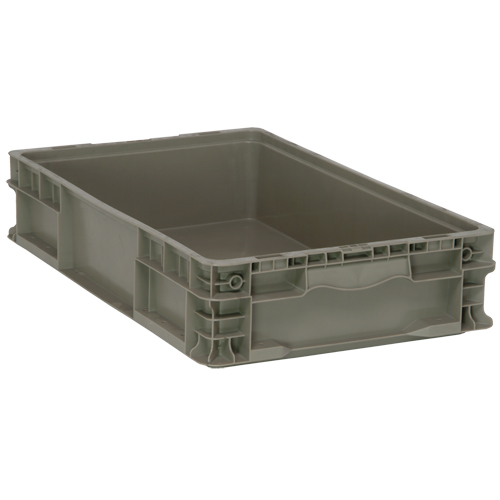 Collapsible Stacking Container, 15" W x 24" D x 5" H, Grey Chandler Sales