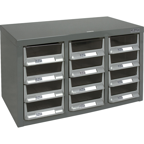 Casiers pour pi&egrave;ces KPC-100 , Acier galvanis&eacute;, 12 tiroirs, 23" x 11-2/5" x 13-4/5", Gris Chandler Sales