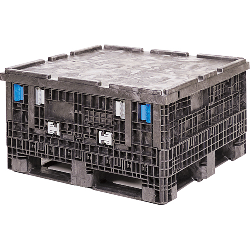 Medium-Duty Collapsible Bulkpak Containers, 30" L x 32" W x 25" H, Black Chandler Sales