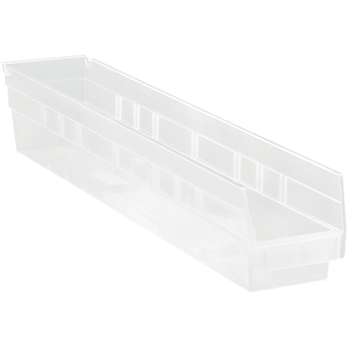 Bacs de rangement pour tablettes, 4-1/8" la x 4" H x 23-5/8" p, Transparent, Capacit&eacute; 50 lb Chandler Sales