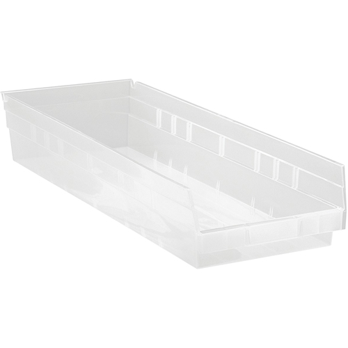 Bacs de rangement pour tablettes, 8-3/8" la x 4" H x 23-5/8" p, Transparent, Capacit&eacute; 50 lb Chandler Sales