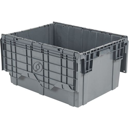 Contenants de distribution Flipak en plastique poly&eacute;thyl&egrave;ne (PE), 39" x 14" x 13", Gris Chandler Sales