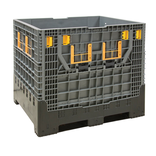Collapsible Bulk Container, 47.2" L x 39.4" W x 39.4" H, Grey Chandler Sales