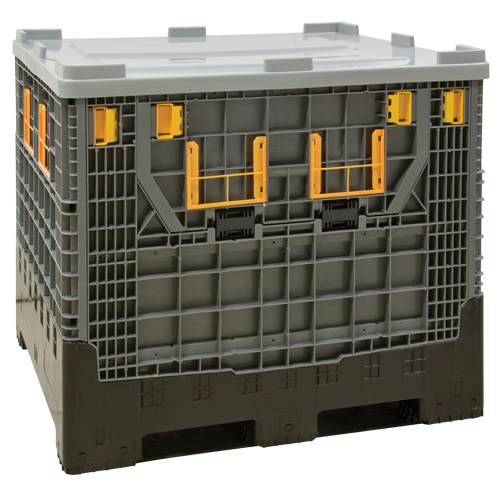 Collapsible Bulk Container, 47.2" L x 39.4" W x 39.4" H, Grey Chandler Sales
