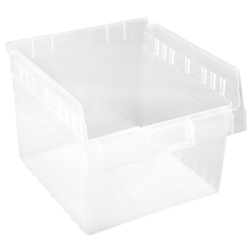 Store-Max Shelf Bins, 11-1/8" W x 8" H x 11-5/8" D, Clear, 44 lbs. Capacity Chandler Sales