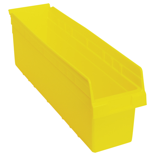 Store-Max Shelf Bins, 6-5/8" W x 8" H x 23-5/8" D, Yellow, 68 lbs. Capacity Chandler Sales