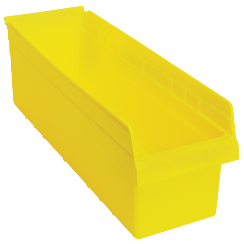 Store-Max Shelf Bins, 8-3/8" W x 8" H x 23-5/8" D, Yellow, 68 lbs. Capacity Chandler Sales