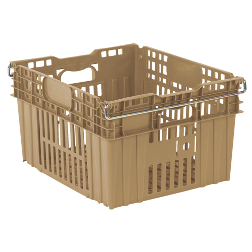 Contenant en plastique empilable Stack-N-Nest pour l'agriculture, 20" x 24" x 13,4", Beige Chandler Sales