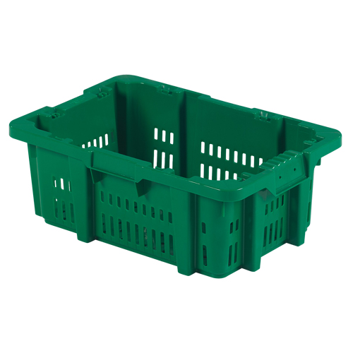Contenant en plastique Stack-N-Nest pour la manutention des aliments, 16" x 23,9" x 8,8", Vert Chandler Sales
